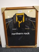 Lot 389 - A Newcastle Falcons signed rugby shirt, circa...