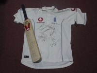 Lot 393A - A signed England test cricket shirt, (winning...