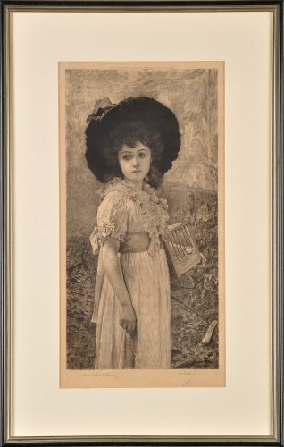 Lot 11 - Marcus Stone, ARA (1846-1921) GIRL IN A...
