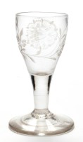 Lot 327 - Small engraved wine glass, of possible...