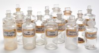 Lot 340 - Fifteen labelled chemist's bottles and...