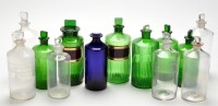 Lot 342 - Seven coloured glass chemist's bottles; six...