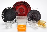 Lot 352 - Eight pieces pressed glass of 'North-East'...