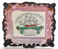 Lot 364 - Printed lustreware 'Marine' plaque of...