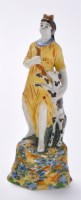 Lot 370 - Rare pearlware figure of Cleopatra, holding a...