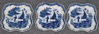 Lot 372 - Set of three Caughley square shaped dishes,...