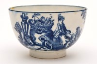 Lot 375 - Caughley blue and white printed tea bowl, with...