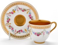 Lot 397 - Royal Worcester miniature cup and saucer,...