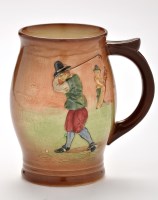 Lot 399 - Royal Doulton 'Golf' tankard, of bulbous form...