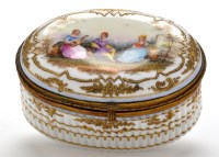 Lot 420 - 'Dresden' giltmetal mounted oval box, the...