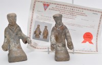 Lot 447 - Two Chinese earthenware Funerary figures,...