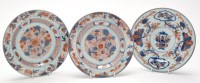 Lot 450 - Three Chinese Imari dishes, comprising: pair...