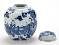 Lot 454 - Chinese blue and white ovoid vase, the glazed...