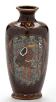 Lot 480 - Small cloisonne vase, the body with two...