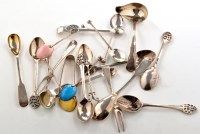 Lot 525 - Five George V coffee spoons and matching sugar...