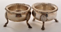 Lot 560 - A pair of George III table salts, maker's mark...