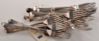 Lot 564 - Eighteen George III table forks, by John...