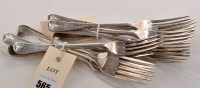 Lot 565 - Twelve Victorian dessert forks, by Reid & Sons...