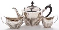 Lot 581 - A Victorian matched three-piece bachelor's tea...