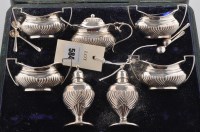 Lot 584 - An Edwardian six-piece condiment set, by F. &...