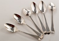 Lot 605 - A set of six George III teaspoons, by Peter &...