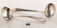 Lot 606 - A George III silver sauce ladle, by William...