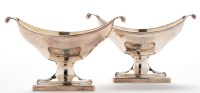 Lot 611 - A pair of George III pedestal salts, by Robert...