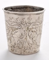 Lot 665 - An 18th Century white metal beaker, probably a...