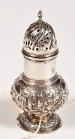 Lot 668 - A Dutch 19th Century silver caster, baluster...