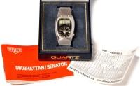 Lot 674 - Heuer: a Senator GMT chronograph digital watch,...