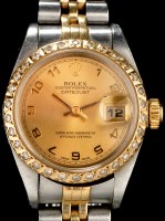 Lot 693 - A Ladies Rolex Oyster Perpetual Datejust steel...