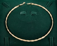 Lot 777 - A 9ct. yellow gold plaited necklet, 13.7grms,...