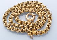 Lot 828 - A 19th Century yellow metal chain necklace,...