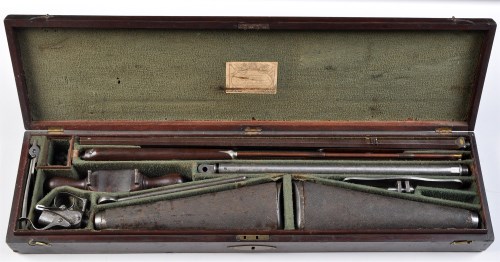 Lot 902 - A rare 40 bore cased air rifle, complete with...