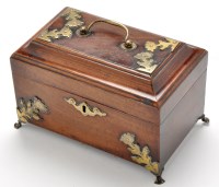 Lot 1056 - A 19th Century mahogany tea caddy, with floral...