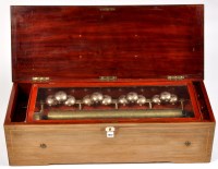 Lot 1057 - A 19th Century Swiss music box, the 21 1/4in....