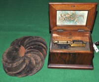 Lot 1065 - A 19th Century walnut cased German symphonium,...