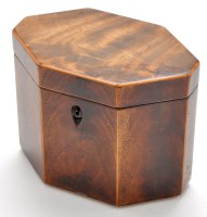 Lot 1072 - A George III mahogany tea caddy, of octagonal...