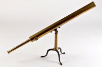 Lot 1074 - A 19th Century brass telescope on stand, by J....