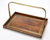 Lot 1092 - A late 19th Century brass inlaid rosewood tray,...