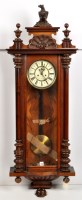 Lot 1156 - A Vienna style walnut wall clock, the...