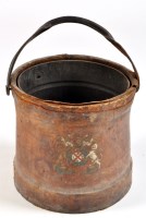 Lot 1178 - A 19th Century leather fire bucket, of barrel...