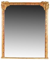 Lot 1187 - A 19th Century gilt wood over mantel mirror,...