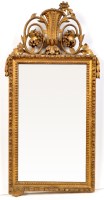 Lot 1190 - A 19th Century gilt wood wall mirror, the...