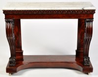 Lot 1207 - A 19th Century mahogany console table, the...