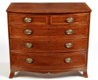 Lot 1209 - A George III mahogany bowfront chest of...