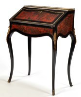 Lot 1215 - A late 19th Century French ebonised and red...