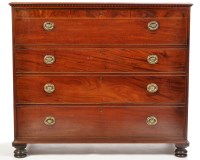 Lot 1220 - A George III mahogany secretaire, the top...