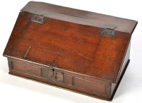 Lot 1226 - An 18th Century oak bible box, the hinged lid...