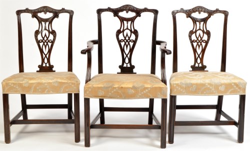 Lot 1228 - A set of George III style mahogany dining...